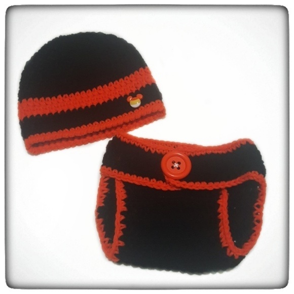 Mickey Mouse Halloween Beanie&Diaper Cover Set